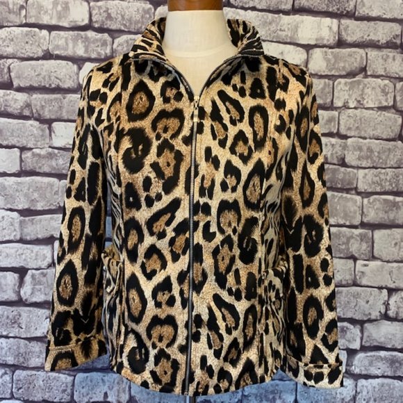 Lisa International Animal Print Jacket Size PS - Picture 1 of 11